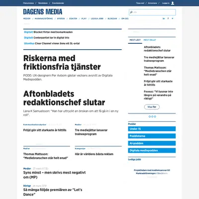 dagensmedia.se startsida 2018