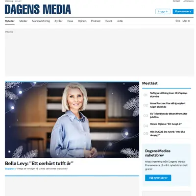 dagensmedia.se startsida 2024