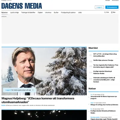 dagensmedia.se startsida 2025
