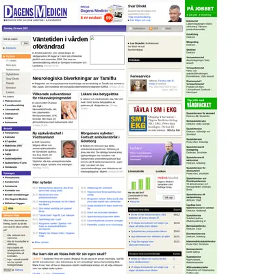 Dagens Medicin Premium startsida 2007
