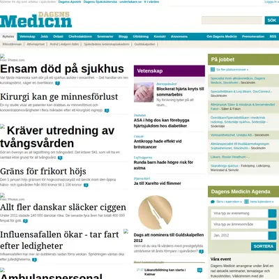 Dagens Medicin Premium startsida 2012