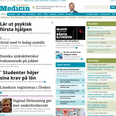 Dagens Medicin Premium startsida 2013