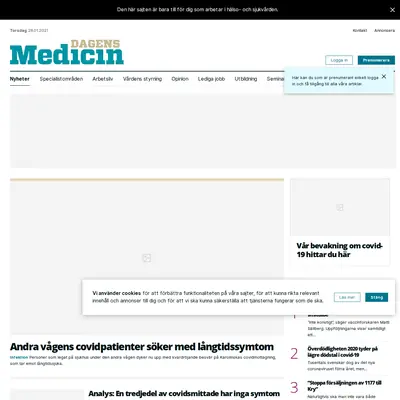 Dagens Medicin Premium startsida 2021