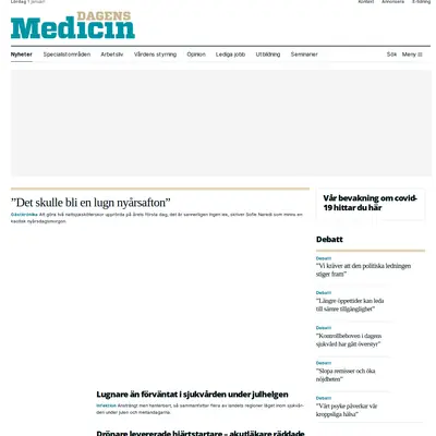 Dagens Medicin Premium startsida 2022