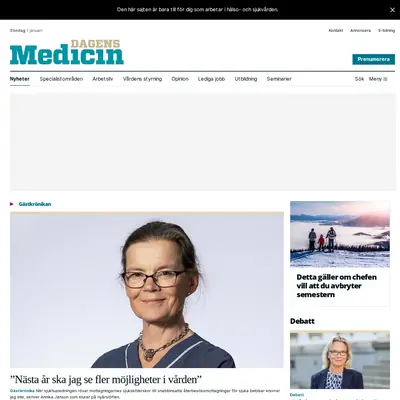 Dagens Medicin Premium startsida 2023