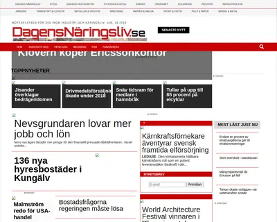 DAGENS NÄRINGSLIV startsida 2019