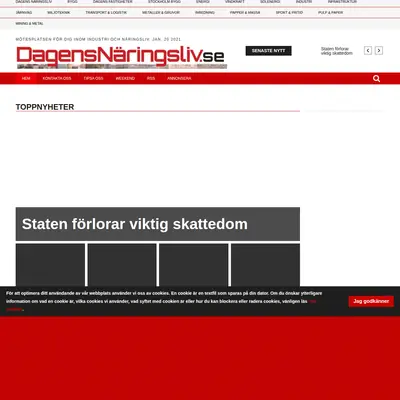DAGENS NÄRINGSLIV startsida 2021