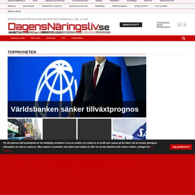 DAGENS NÄRINGSLIV startsida 2022
