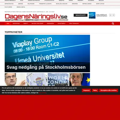 DAGENS NÄRINGSLIV startsida 2024
