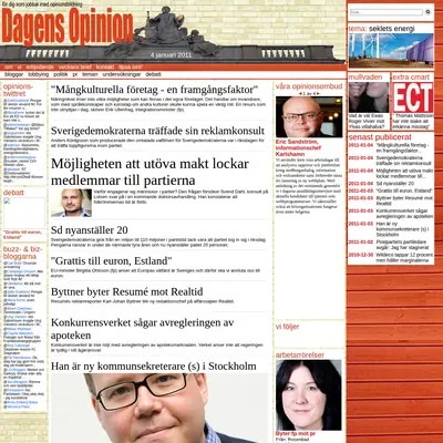 Dagensopinion.se startsida 2011