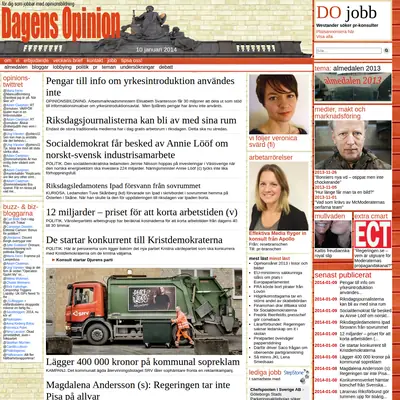 Dagensopinion.se startsida 2014