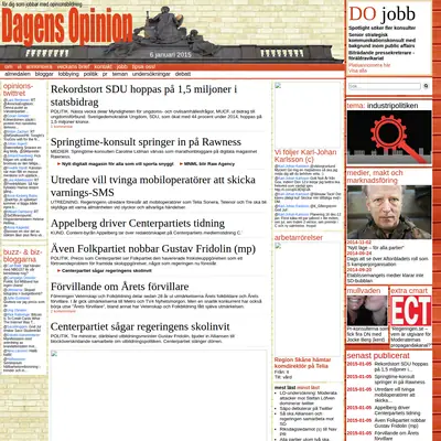 Dagensopinion.se startsida 2015