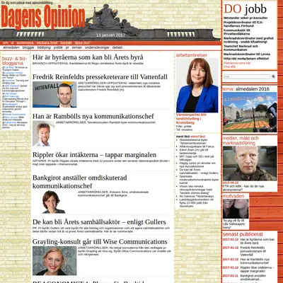 Dagensopinion.se startsida 2017