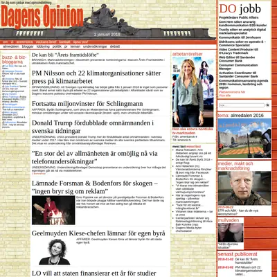 Dagensopinion.se startsida 2018