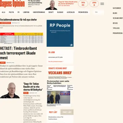 Dagensopinion.se startsida 2023