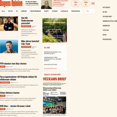 Dagensopinion.se startsida 2024