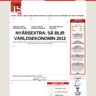 Dagens PS, www.dagensps.se startsida 2012
