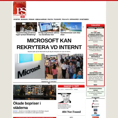 Dagens PS, www.dagensps.se startsida 2014