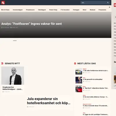 Dagens PS, www.dagensps.se startsida 2021