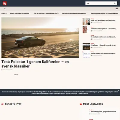 Dagens PS, www.dagensps.se startsida 2023