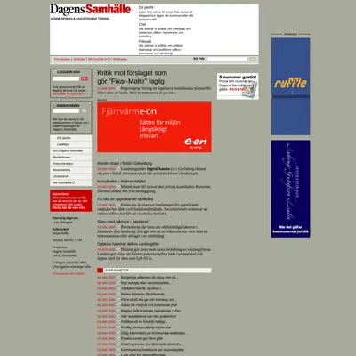 https://www.dagenssamhalle.se startsida 2006