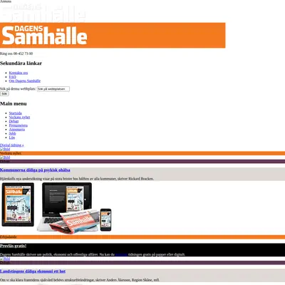 https://www.dagenssamhalle.se startsida 2013
