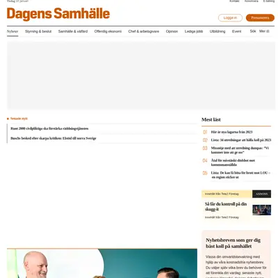 https://www.dagenssamhalle.se startsida 2023