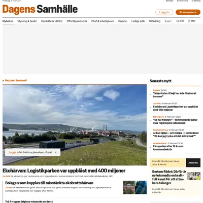 https://www.dagenssamhalle.se startsida 2026