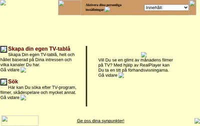 DagenTV startsida 1998