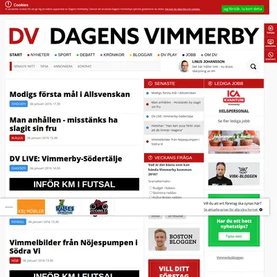 www.dagensvimmerby.se startsida 2016