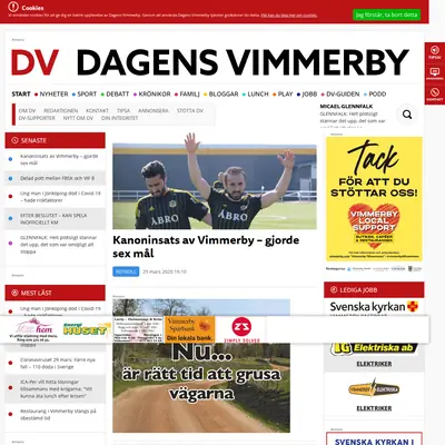 www.dagensvimmerby.se startsida 2020