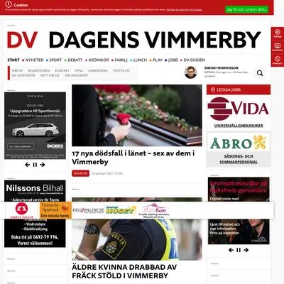 www.dagensvimmerby.se startsida 2021