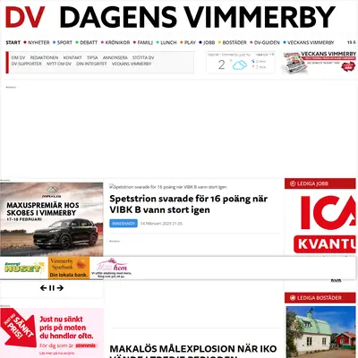 www.dagensvimmerby.se startsida 2023