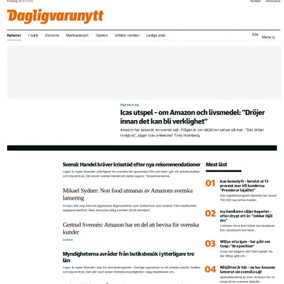 Dagligvarunytt - Karriär startsida 2020