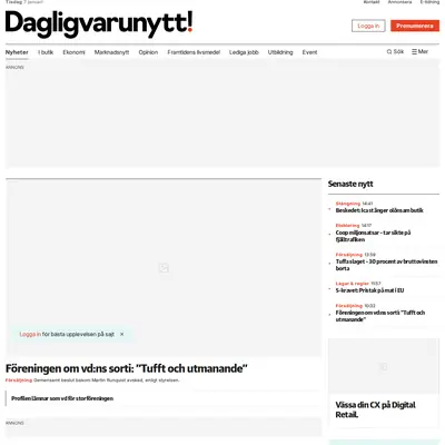 Dagligvarunytt - Karriär startsida 2025