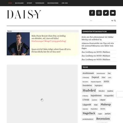 Daisy Beauty startsida 2019