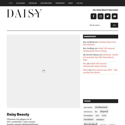 Daisy Beauty startsida 2023
