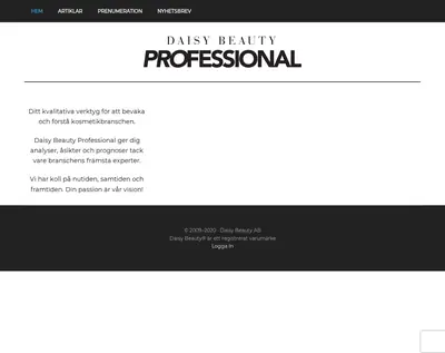 Daisy Beauty Professional startsida 2020