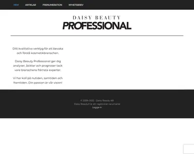 Daisy Beauty Professional startsida 2022