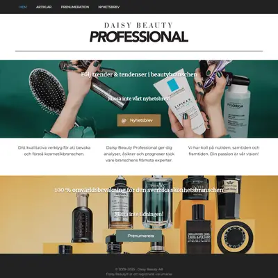 Daisy Beauty Professional startsida 2025