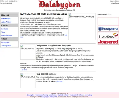 www.dalabygden.se startsida 2004