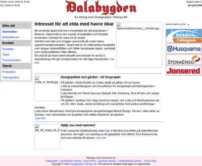 www.dalabygden.se startsida 2005