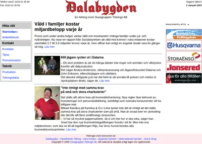 www.dalabygden.se startsida 2007