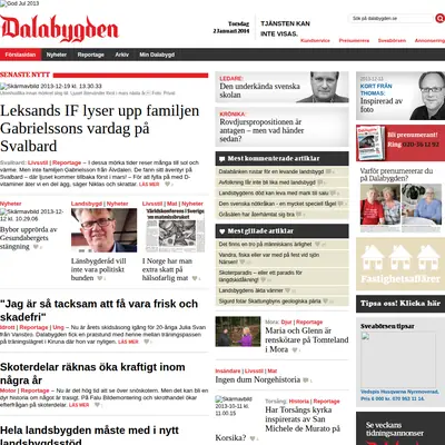 www.dalabygden.se startsida 2014