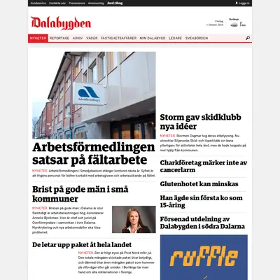 www.dalabygden.se startsida 2016