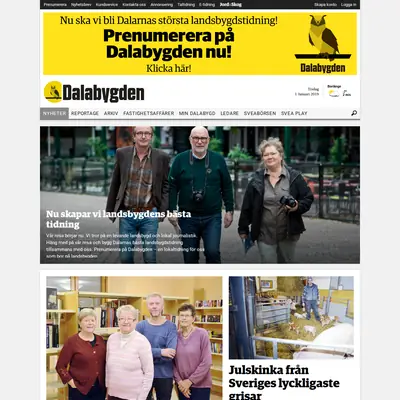 www.dalabygden.se startsida 2019