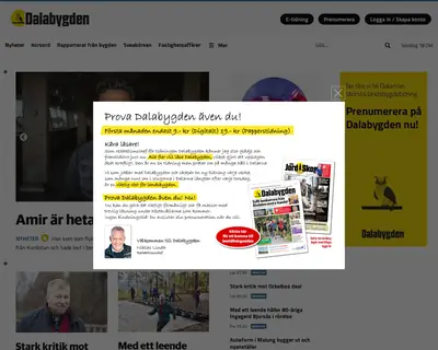 www.dalabygden.se startsida 2020