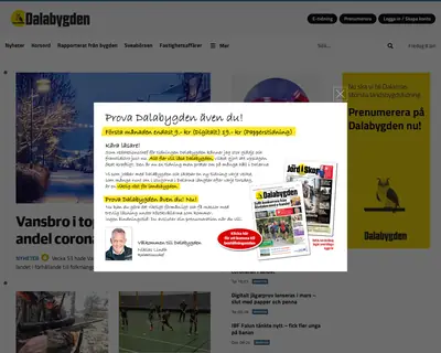 www.dalabygden.se startsida 2021