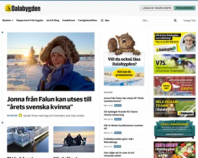 www.dalabygden.se startsida 2023