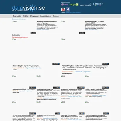 DALAVISION startsida 2020
